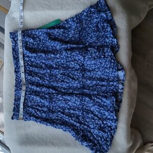 Love on a Hanger, blue floral tiered‎ skirt, Large